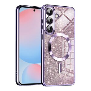 Husa pentru  Samsung Galaxy A56 cu MagSafe Sparkle Glare Detachable Layer, cu protectie lentile - Lavanda