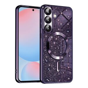 Husa pentru  Samsung Galaxy A56 cu MagSafe Sparkle Glare Detachable Layer, cu protectie lentile - Mov
