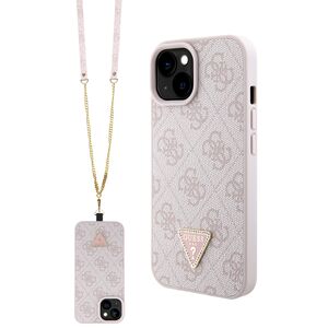 Husa premium  iPhone 15 Plus pentru Guess Elegance Series - Roz