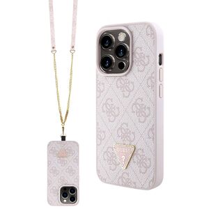 Husa premium  iPhone 15 Pro pentru Guess Elegance Series - Roz neon
