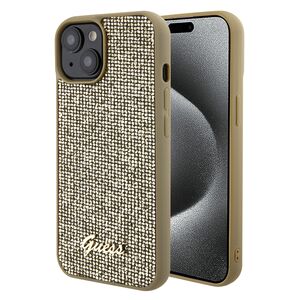 Husa premium  iPhone 15 pentru Guess Elegance Series - Auriu