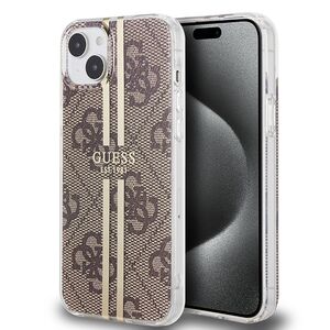 Husa premium  iPhone 15 pentru Guess Elegance Series - Maro deschis