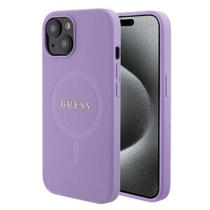 Husa premium pentru  iPhone 15 compatibila MagSafe Guess Luxury Series - Mov