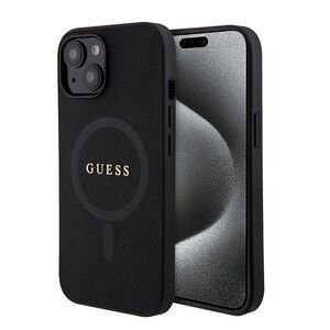 Husa premium pentru  iPhone 15 compatibila MagSafe Guess Luxury Series - Negru