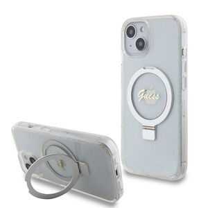 Husa premium pentru  iPhone 15 compatibila MagSafe Guess Luxury Series - Transparent