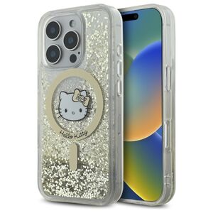 Husa premium pentru  iPhone 16 Pro Max - Hello Kitty compatibila MagSafe - Auriu