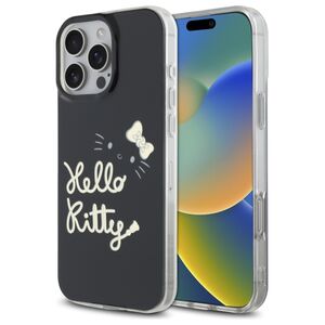 Husa premium pentru  iPhone 16 Pro Max - Hello Kitty compatibila MagSafe - Negru denim