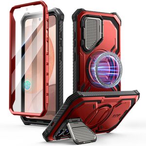 [Pachet 360°] Husa + folie Samsung Galaxy S25 Plus I-Blason Armorbox, rosu
