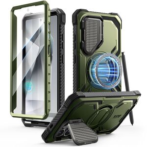 [Pachet 360°] Husa + folie Samsung Galaxy S25 Ultra I-Blason Armorbox, verde
