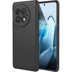 Husa pentru  OnePlus 13 Liquid Silicone, subțire, captusita cu microfibra, anti amprentă, protectie cameră foto, Negru