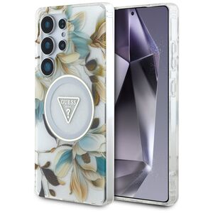 Husa premium pentru  Samsung Galaxy S25 Ultra compatibila MagSafe Guess Luxury Series - Alb