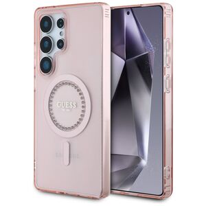 Husa premium pentru  Samsung Galaxy S25 Ultra compatibila MagSafe Guess Luxury Series - Roz pal