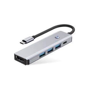 Adaptor HUB 5 in 1 USB Tip-C la 1 x USB 3.0, 2 x USB 2.0, 1 x HDMI 4K la 60Hz, 1 x USB Tip-C PD 100W, compatibil laptop Lenovo, Dell, HP, Asus, Acer, Apple MacBook Air/Pro, Chromebook, tableta, space grey