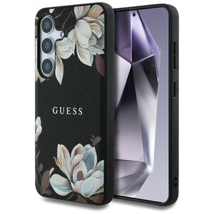 Husa premium pentru  Samsung Galaxy S25 compatibila MagSafe Guess Luxury Series - Negru deschis