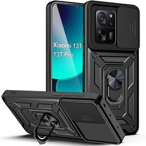 Husa Xiaomi 13T, 13T Pro cu inel Ring Armor Kickstand Tough Rugged cu protectie camera (negru)