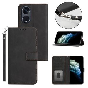 Husa pentru Oppo A79 Wallet Premium tip carte, negru