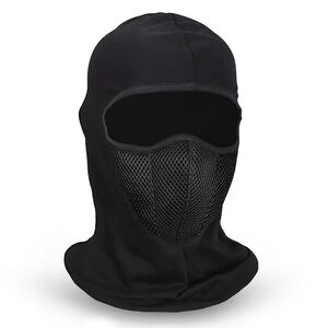 Cagula tactica, masca protectie Ninja Tactical Breathable Mouth Guard, Soft Polyester Fiber, negru