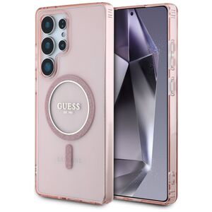 Husa premium pentru  Samsung Galaxy S25 Ultra compatibila MagSafe Guess Luxury Series - Roz pal