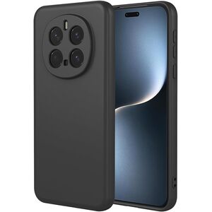 Husa pentru Honor Magic 7 Pro Liquid Silicone, subțire, captusita cu microfibra, anti amprentă, protectie cameră foto, Negru