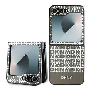 Husa premium pentru  Samsung Galaxy Z Flip 6 DKNY Pattern Energy - Maro