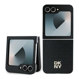 Husa premium pentru  Samsung Galaxy Z Flip 6 DKNY Pattern Energy - Negru