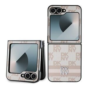 Husa premium pentru  Samsung Galaxy Z Flip 6 DKNY Pattern Energy - Roz