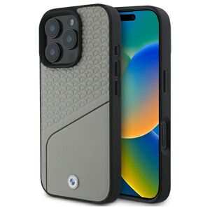 Husa premium pentru  iPhone 16 Pro Max compatibila MagSafe BMW Signature - Gri deschis