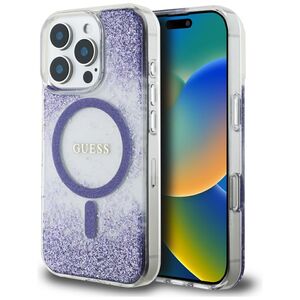 Husa premium pentru  iPhone 16 Pro Max compatibila MagSafe Guess Luxury Series - Mov