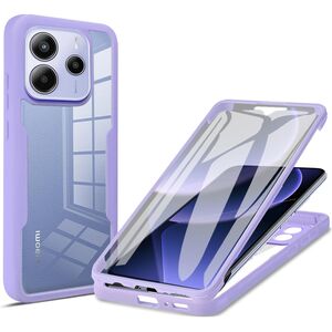 Pachet 360: Husa cu folie integrata pentru  Xiaomi Redmi Note 14 4G Cover360 fata / spate - Mov