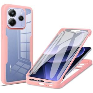 Pachet 360: Husa cu folie integrata pentru  Xiaomi Redmi Note 14 4G Cover360 fata / spate - Roz
