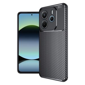 Husa de protectie pentru  Xiaomi Redmi Note 14 4G Auto Focus Slim, Anti-Scratch, cu fibra de carbon si protectie lentile - Negru denim