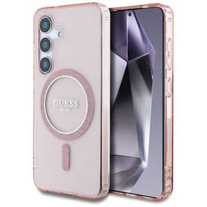 Husa premium pentru  Samsung Galaxy S25 compatibila MagSafe Guess Luxury Series - Roz pal