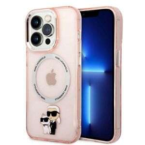 Husa premium pentru  iPhone 14 Pro  Karl Lagerfeld compatibila Magsafe - Roz pal