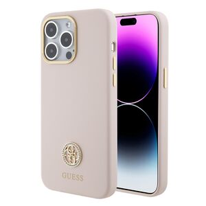 Husa premium pentru  iPhone 15 Pro Max Guess Elegance Series - Roz pal