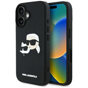 Husa premium pentru  iPhone 16 Karl Lagerfeld superior quality - Negru royal