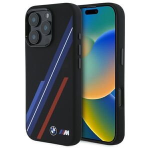 Husa premium pentru  iPhone 16 Pro Max compatibila MagSafe BMW Signature - Negru multicolor
