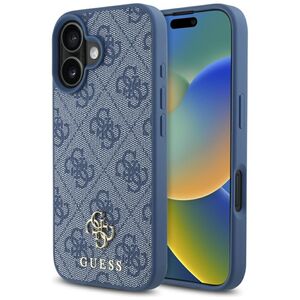 Husa premium pentru  iPhone 16 compatibila MagSafe Guess Luxury Series - Albastru