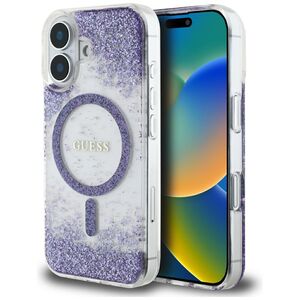 Husa premium pentru  iPhone 16 compatibila MagSafe Guess Luxury Series - Mov