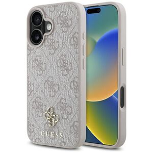 Husa premium pentru  iPhone 16 compatibila MagSafe Guess Luxury Series - Roz neon