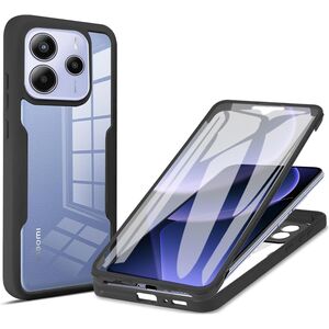 Pachet 360: Husa cu folie integrata pentru  Xiaomi Redmi Note 14 4G Protectie 360 fata spate - Negru