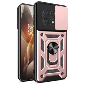 Husa pentru  OnePlus 13R Ring Armor Kickstand Tough Rugged Cover cu protectie camera, Roz