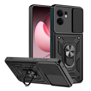 Husa pentru  Oppo Reno 13F, 13FS 4G, 5G Ring Armor Kickstand Tough Rugged Cover cu protectie camera, Negru