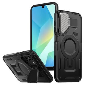 Husa pentru  Samsung Galaxy A16 compatibla MagSafe, Rugged Shockproof Magnetic, Camera Cover, Built-in Kickstand - Negru