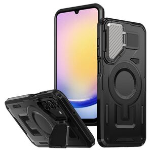 Husa pentru  Samsung Galaxy A25 compatibla MagSafe, Rugged Shockproof Magnetic, Camera Cover, Built-in Kickstand - Negru