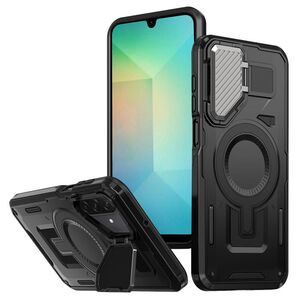 Husa pentru  Samsung Galaxy A26 compatibla MagSafe, Rugged Shockproof Magnetic, Camera Cover, Built-in Kickstand - Negru