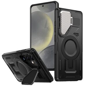 Husa pentru  Samsung Galaxy S24+ Plus compatibla MagSafe, Rugged Shockproof Magnetic, Camera Cover, Built-in Kickstand - Negru