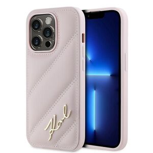 Husa premium pentru  iPhone 14 Pro  Karl Lagerfeld superior quality - Roz neon