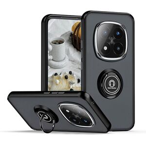 Husa de protectie pentru  Xiaomi Redmi Note 14 Pro 4G premium cu inel stand rotativ, suport magnetic si bumper anti-alunecare - Negru denim