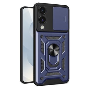 Husa pentru  Samsung Galaxy S25 Edge Ring Armor Kickstand Tough Rugged Cover cu protectie camera, Albastru