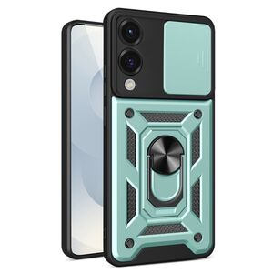 Husa pentru  Samsung Galaxy S25 Edge Ring Armor Kickstand Tough Rugged Cover cu protectie camera, Verde